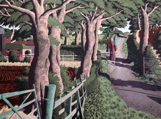 Simon Palmer (b.1956) The Small Farmer and The Large Farm Worker, and The Sisters Went Their Separate Ways 24 x 17in. & 17 x 23in., tog